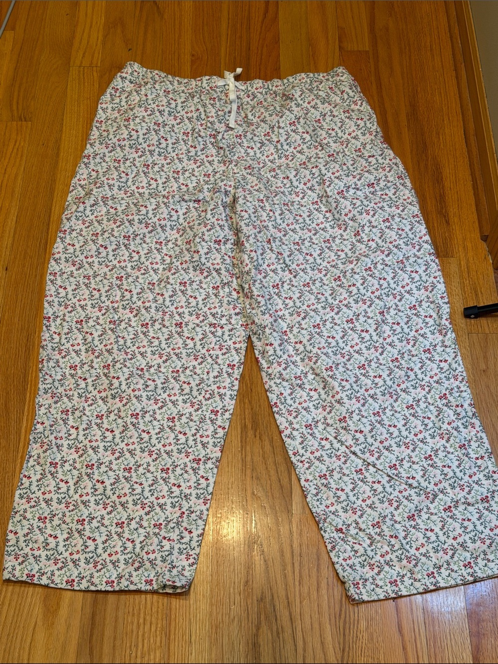 Charter Club XL Floral Flannel Cotton Pajama Pants with Red, Green Pink Print